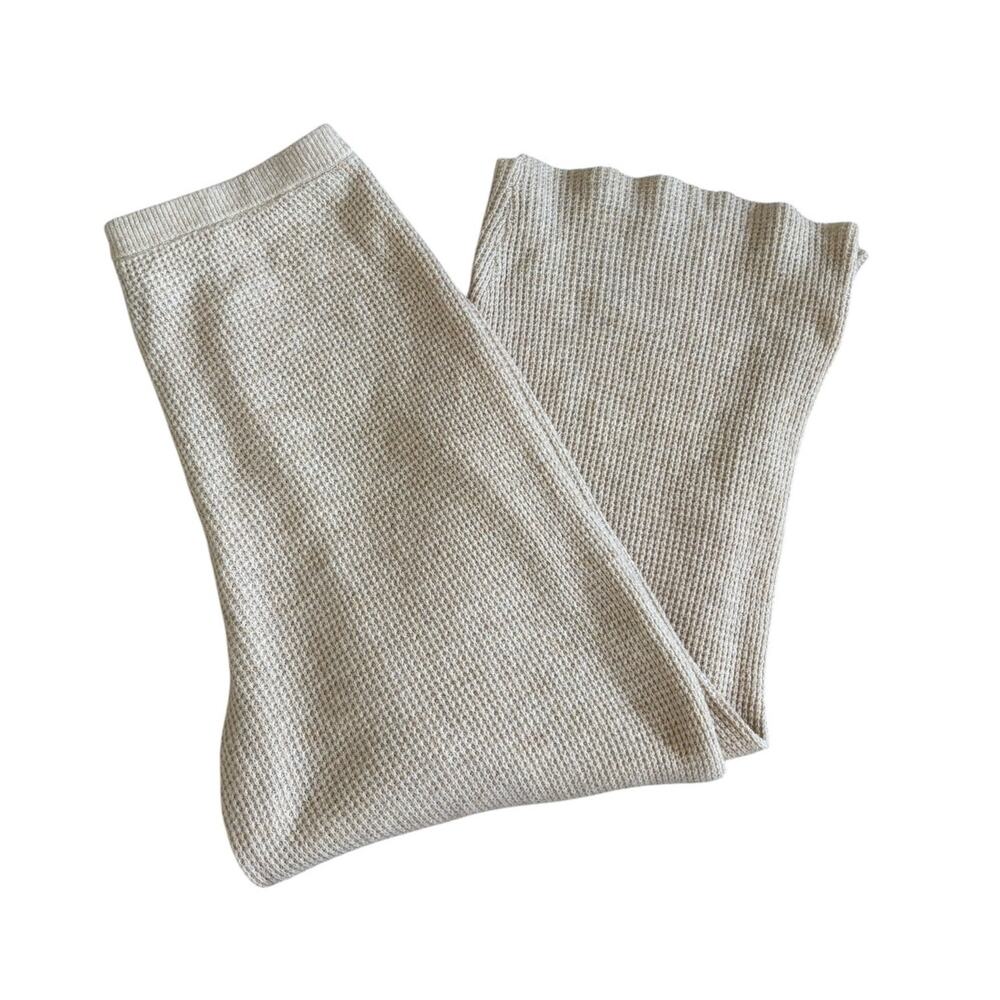 Cozycore Waffle Pants Wide Leg Old Navy Large Soft Stretch Beige Lounge